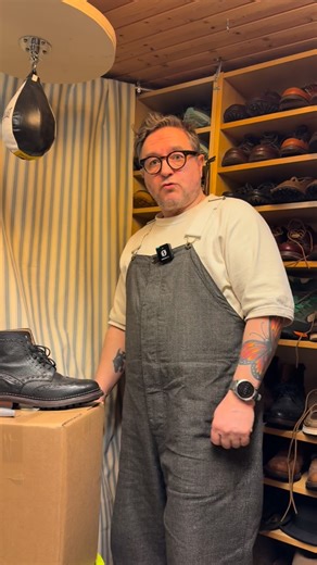 Nick Johannessen / Slower Menswear on Instagram: "A parcel arrived back from Northamptonshire today. Follow as I unbox two pairs of @grenson x @barbour «Maerske» country brogues that have been through the Grenson Rebuild process. New soles, laces, insoles, repairs and a general refurbishment. And a peek at a pair of unique Triple Welted boots. «The only pair to this spec in the world», according to Grenson supremo @timlittlecom #northamptonshire #goodyearwelted #grenson #slowfashionstyle"