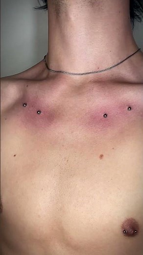 Check this out! 😱 Collarbone piercings