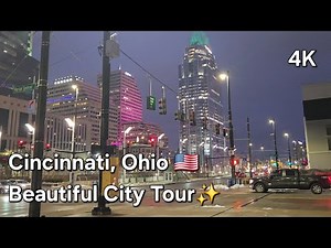 Cincinnati Ohio Walking Tour 🇺🇸 | Downtown City Tour [4K 60FPS]
