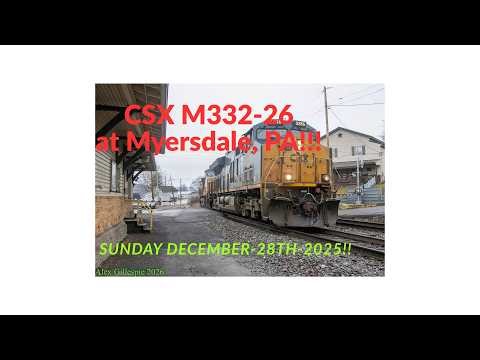 CSX M332 AT Meyersdale, PA and a Visit to the Historic B&O Station at Meyersdale, PA! 12 28 25!!