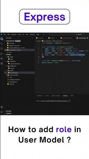 Add Role in User Model 🔐 (RBAC in Node.js)
