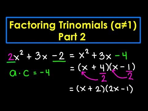 Factoring Trinomials using the SLIDE AND DIVIDE METHOD
