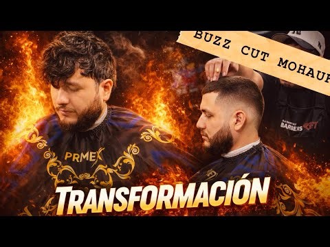 💈[TUTORIAL] COMO HACER UN BUZZ CUT MOHAWK + BARBA paso a paso 💈🔥