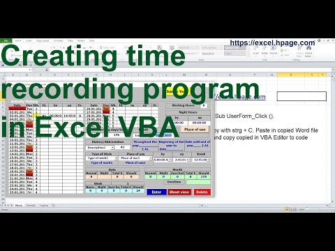 Creating time recording program in Excel VBA yyy