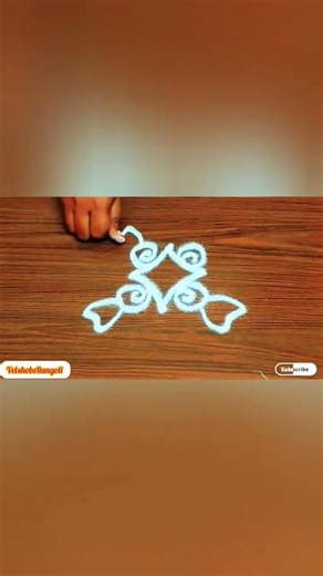 🤔easy simple 2 dot kolambeginnerunique sikkupullikolam.monday kolam#muggulu #kampikolam#indianart