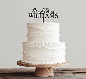 Rustic Wedding Cake Topper, Custom Mr and Mrs Cake Topper, Personalized Last Name Cake Topper, Bride and Groom Wedding Cake Topper, Decor - Etsy