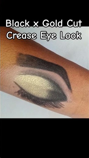 Gold Black Cut Crease Eye Look | Easy Eye Makeup Practice on Hand | Makeup Art Short