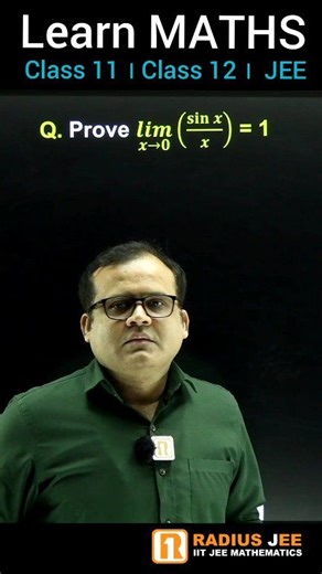 By Definotion of derivative proof of Limit x tends to 0 sinx/x = 1। Limit Problem JEE Maths । Learn Class 11 Class 12 JEE Main and Advance Maths by Er. Gyanesh Rai Sir । #trending #trendingreels #viralreels #facebookviral #indian #indiareels #गणित #वायरल #viralreelsシ #trendingvideo #reels #differential #class12 #jee #jeemain #jeeadvanced #maths #explore #integral #math #mathematics #problemsolving #learning #study #studytips #ncert #education #reelsinstagram #calculus #mathstricks Radius JEE Coa