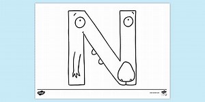 Letter N Colouring Page