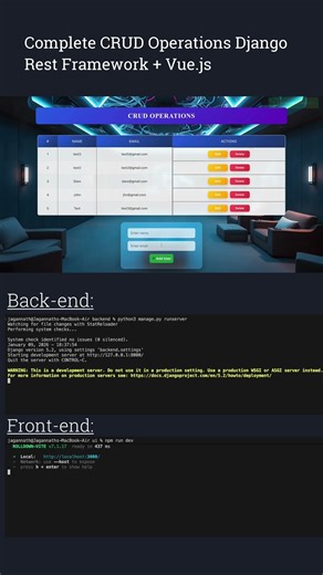 Complete CRUD Operations | Django Rest Framework & Vue.js