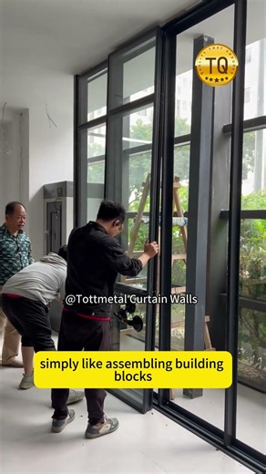 Installation of curtain wall window#curtainwall #glasscurtainwall #construction #buildingengineeri