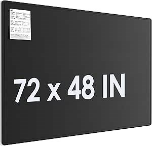 Large Bulletin Board - 72 x 48 Inches, Decorative Felt Pin Board for Wall - 6' x 4' Foldable Photo Display Board with Self-Adhesive Tape, Includes 20 Push Pins - Oatmeal