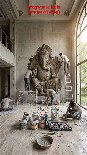 Giant 3D Ganesh Ji Wall Art Transformation | POP Wall Sculpture Timelapse | #shorts #ytshorts #viral