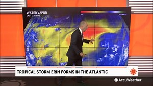 Tropical Storm Erin forming in the Atlantic