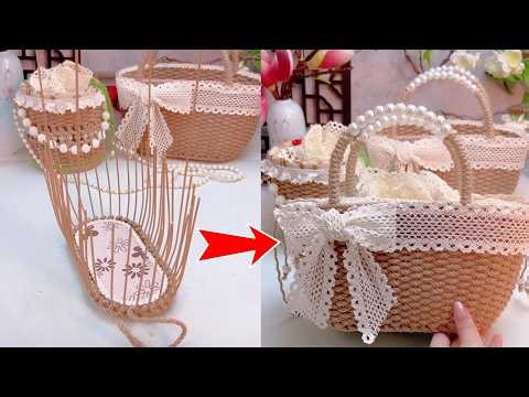 [EASY DIY] Transform Foam Board into Stunning Baskets with Jute Rope! #diy #handmade #craft