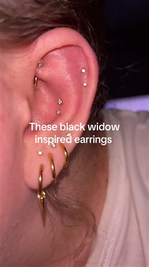 The I’m Yelena belova double lobe stack from @IMBER #earpiercing #peircing #blackwidow #yelenabelova #fyp