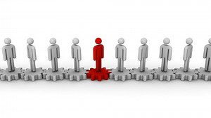 Search of Leader. White background, 2 in 1, loop (301-450 frames), created in 4K, 3d animation