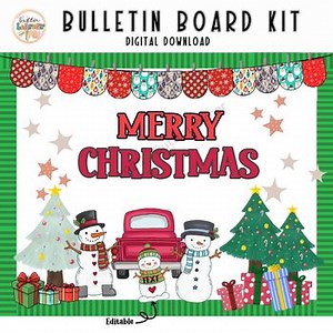 Groovy Snowman Bulletin Board Kit, Winter Classroom Decor Editable