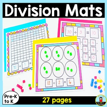 Division Mat Games - Arrays, Number Lines, Equal Groups, Repeated Subtraction