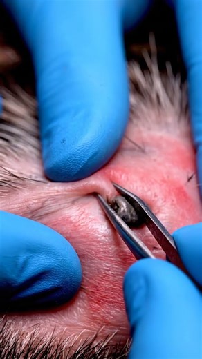 DISGUSTING! Giant Engorged Tick Removal 🤮 (Satisfying) #shorts