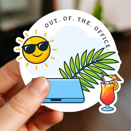 Out of Office Sticker | 4” Luggage Decal | Travel Accessory | Water & UV Resistant - Etsy