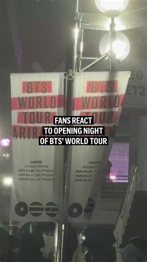 Fans react to BTS’ return to the stage after nearly four years, at the opening night of the K-pop megastars'