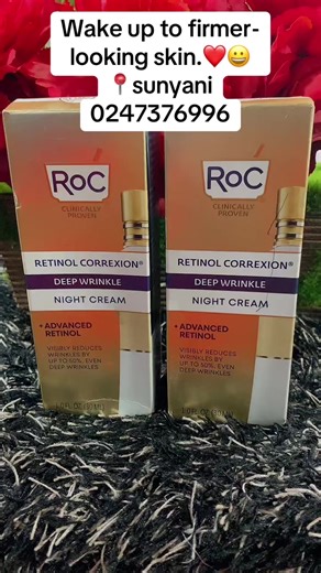 Turn back the clock overnight with ROC Deep wrinkles Night Cream. This powerful formula works while you sleep, helping to visibly reduce deep wrinkles,boost skin renewal, and restore a youthful glow. 📍Berlin road, sunyani 💰Price: 300gh 📇 0247376996/0201843454 whatsapp or call #ROC #wrinklecare #antiagingskincare #sunyaniskincarevendor #sunyanitiktokers