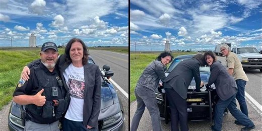 Police pulled over an '80s pop icon for speeding and it turned into a hilarious photo shoot