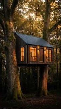 He Built a Cabin Suspended Between Two Ancient Trees