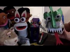 How to guide for making a dragon puppet from an egg carton