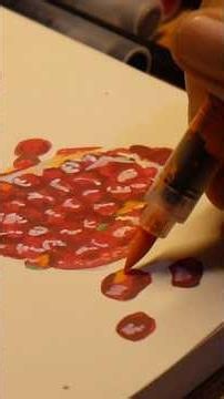 Paint a pomegranate using acrylic markers #pomegranate #acrylicpainting #arttips #howtopaint