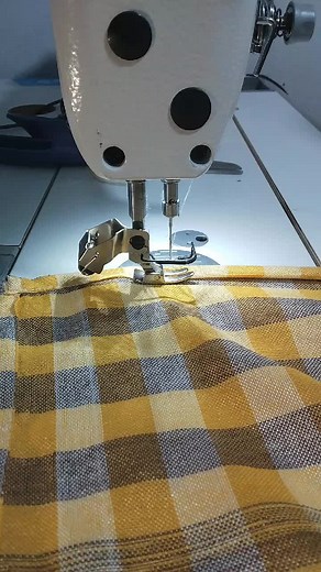 Sewing Video: Stitching Yellow Checkered Fabric