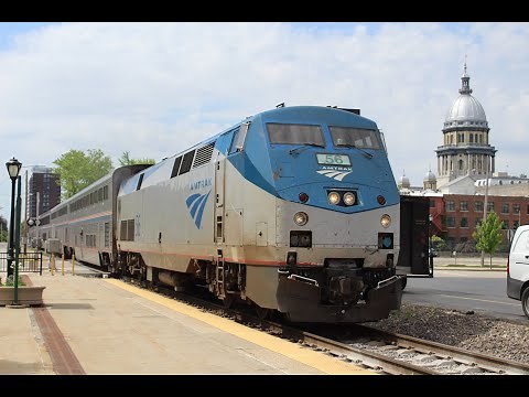 "Awesome K5LA!" Amtrak Trains In Springfield, IL Video 12