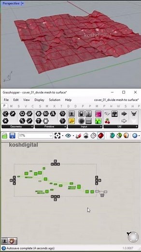 Complex Mesh To Surface in Grasshopper | How to create smooth surface from complex mesh #shorts
