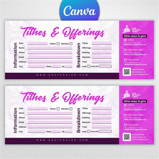 Tithes & Offerings Canva Template Digital Download | Modern Church Giving Envelope | Donation Envelope | Charity Envelope | Church Envelopes - Etsy Australia