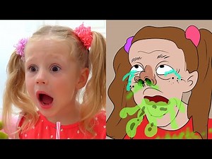 Nastya dresses up as a superhero and saves her dad | Funny Drawing Meme Cartoon Collection