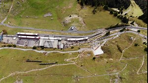 Famous cog railway on the mountain Schynige Platte in Switzerland - a popular tourist attraction