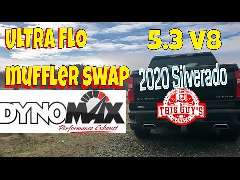 dynomax 17233 ultra flow muffler swap on a 2020 Silverado custom dual exhaust 5.3 v8