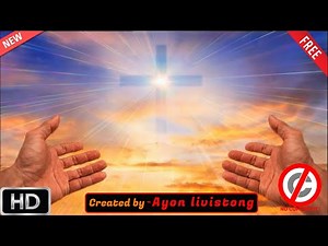 383, Free Christian Loop Background Video / Scattering lighting Cross & Hand / Christian Background