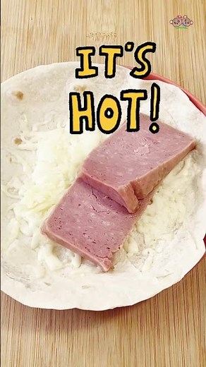 Spam And Cheese Tortilla Wrap | Quick Microwave Snack