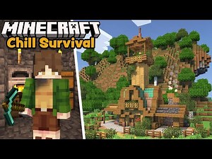 I Got Full Diamond Armor and Built a Mining Outpost! - Minecraft Chill Survival Let's Play