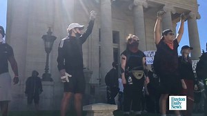 SUNDAY PROTESTS: People gathered to protest Sunday throughout downtown Dayton. PHOTOS: https://bit.ly/3gLvCWA?utm_medium=social&utm_source=facebook_Dayton_Daily_News | Dayton Daily News