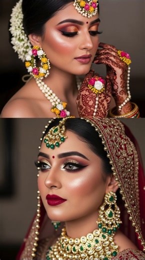 Split Frame Mehndi vs Barat Bride AI Prompts | Pakistani Bridal Makeup Transformation Series
