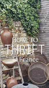 THRIFTING IS DIFFERENT IN FRANCE Thrifting in France was a highlight of my trip!! The French call their thrift stores Emmaus. They have a unique system where each type of wares have their own departments: Furniture Lighting Housewares Art & Frames Toys Glassware Linens Clothing and so forth. When you go to buy something you take it to the counter located in that department. They decide what the price is then and there and write it on a ticket that includes 4 perforated pieces of paper. They keep