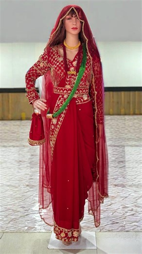 Nepali Traditional Dress Hub | Nepali Bridal Saree Set Available ✅👍 Full handworked Design 🌺🌹 ▶️ Set includes 1. Sari 2. Blouse 3. Dupatta 4. Belt 5. Pouch 6.... | Instagram