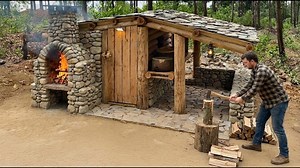 1.4M views · 51K reactions | 蝹 Man Spends 15 Days Building a Stone & Log House in the Forest | Primitive Survival #bushcraft #build #camping #survival #wildlife #outdoorstyle | Dax's Monster | Facebook