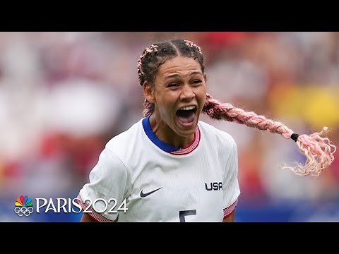 TAKE A BOW, TRINITY...Rodman drills a curler in ET to put USWNT up one | Paris Olympics | NBC Sports