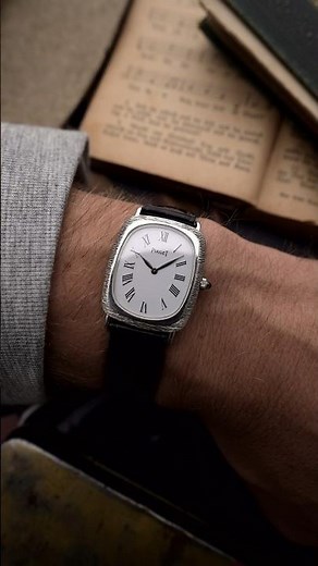 1980s Piaget in 18k white gold. What a case shape and finish… stunning! #watches
