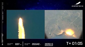 See moment Blue Origin rocket catches fire during launch