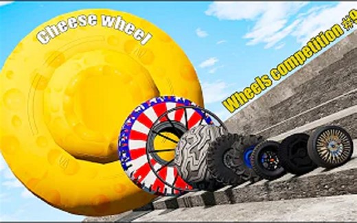 【wreckstation】趣味测试：不同大小的轮子全方位对比，谁更胜一筹？【beamng.drive车祸模拟器】